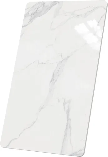 Vista 25 de Square Table Top, 19.6” White Sintered Stone Tabletop, DIY Replacement & Cover Marble Desktop, Scratch & Wear Resistant, Suitable for Indoor &