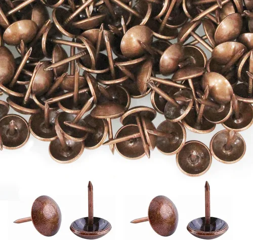 Vista 9 de BetterJonny - 500 tachuelas de tapicería decorativas para muebles, 0.669 x 0.433 in, tachuelas de metal negro para el pulgar para muebles tapizados