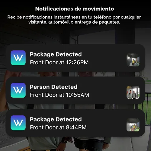 Vista 14 de Wyze Timbre de video con batería, cámara inalámbrica, 1536 x 1536 HD+ con visión nocturna a color, audio de 2 vías, vista 1:1 de cabeza a pies