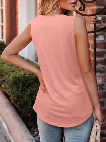 Vista 5 de BETTE BOUTIK Camisetas sin mangas plisadas para mujer, camisetas básicas de verano, tallas S-3XL