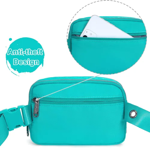 Vista 6 de AROME Mini bolsa de cinturón para mujer, riñonera de moda, cangurera cruzada con extensor de correa para mujeres y hombres, bolsa de cintura