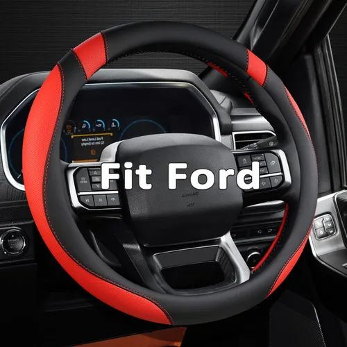 Vista 18 de West Llama Funda para volante de automóvil para Ford F-150, F-250, F-350, Expedition (Negro, tamaño grande)