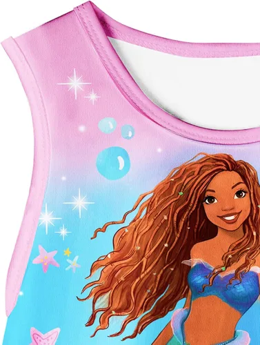 Vista 4 de QASALOP Little Girls Mermaid 2023 Costume Princess Dress up Clothes for Girls Sleeveless Summer Dresses for kids 3-8 Years