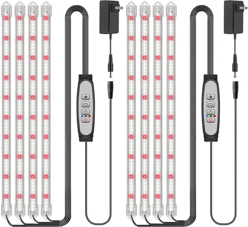 Vista 12 de Tiras de luz de cultivo de 2 barras para plantas de interior, luces de plantas de espectro completo de 16 pulgadas, luces de crecimiento similares