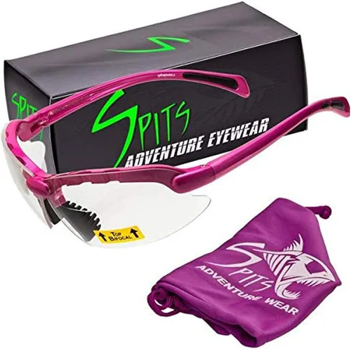 Vista 3 de Spits Eyewear Gafas de seguridad bifocales o inferiores de caza con varias opciones de lente y marco azul (blue frame)