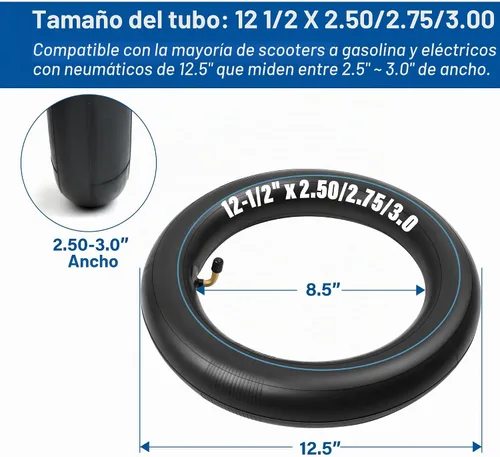 Vista 2 de Tubo interior de 12.5x2.75, 12.5x3.0, 12.5x2.5 para Razor Dirt Rocket MX350 MX400, X-Treme X-560, eZip E-500 E-750 E-900 E-1000