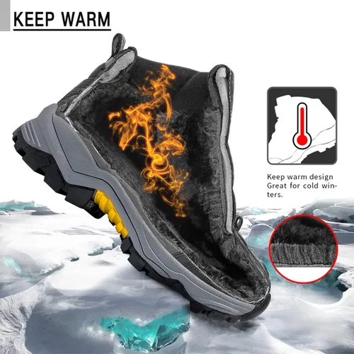 Vista 3 de Littleplum Boys Snow Boots Winter Waterproof Antiskid Boots Hiking Outdoor Shoes Booties for Unisex Kids (Little KidBig Kid)
