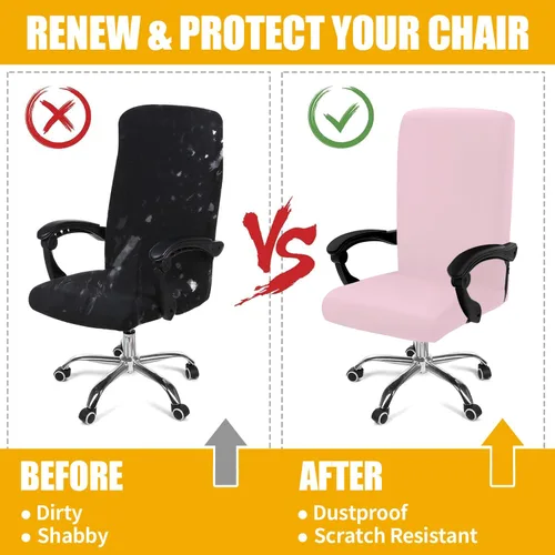 Vista 74 de Smiry fundas elásticas estampadas para silla de oficina de computadora, fundas universales para sillas giratorias de escritorio, extraíbles