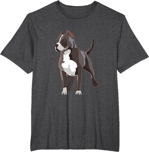 Vista 53 de American Bully Dog Holder Illustration for Dog Lovers T-Shirt Negro
