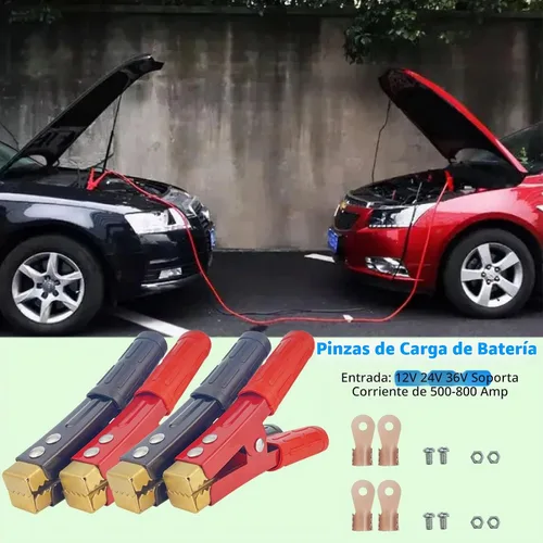 Vista 7 de 4 piezas de abrazaderas de cable de puente de batería, abrazaderas de batería de cobre puro resistente para coche, abrazaderas de cocodrilo