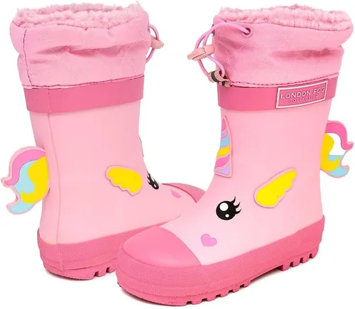 Vista 6 de London Fog Toby Botas de lluvia y nieve para niños pequeños, botas de nieve de invierno impermeables aisladas para niños pequeños, tallas de niños
