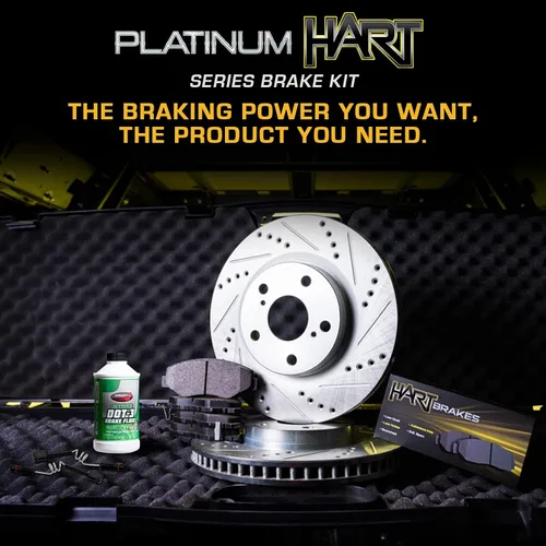 Vista 3 de Hart Brakes Kit de frenos y rotores delanteros Pastillas de freno delanteras Rotores y pastillas de freno Pastillas de freno y rotores