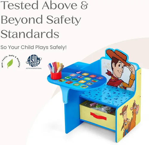 Vista 5 de Delta Children Escritorio con silla con compartimento de almacenamiento Azul