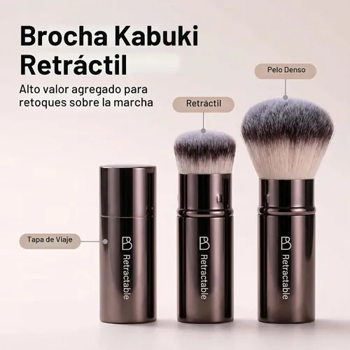 Vista 8 de Juego de brochas de maquillaje profesional con estuche de viaje, 20 piezas café (A-Coffee)