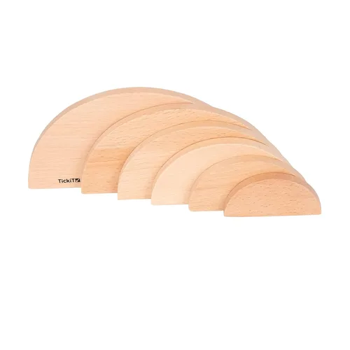 Vista 3 de TickiT Natural Architect Paneles - Arcos - Juego de 6 - Bloques apilables para mayores de 1 años - Juguetes abiertos