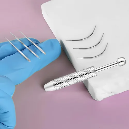 Vista 6 de Herramienta de Agarre de Bola Cónica para Perforación para Reemplazo de Joyería - Herramienta Aplicadora de Aretes de Acero Inoxidable con Parte