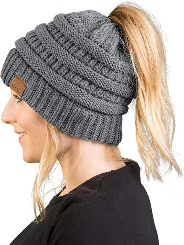 Vista 116 de Funky Junque - Gorro para mujer con ranura para cola de caballo