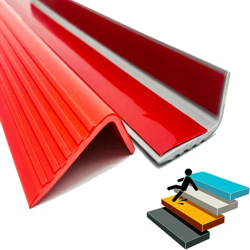Vista 10 de Protector de borde de escalera de goma de vinilo, moldura de nariz de escalera, borde de escalera, borde de escalera, impermeable, para interiores