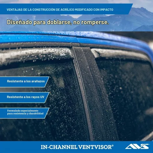 Vista 3 de Auto Ventshade [AVS] Deflectores de lluvia en canal para Jeep Grand Cherokee L 2021-2025 Viseras para ventanas, 4 piezas - Humo 194335