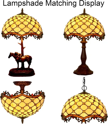 Vista 6 de Tiffany - Pantalla de repuesto para lámpara de cristal, accesorios para lámparas de mesa, lámpara de pie, lámpara de techo, lámpara colgante