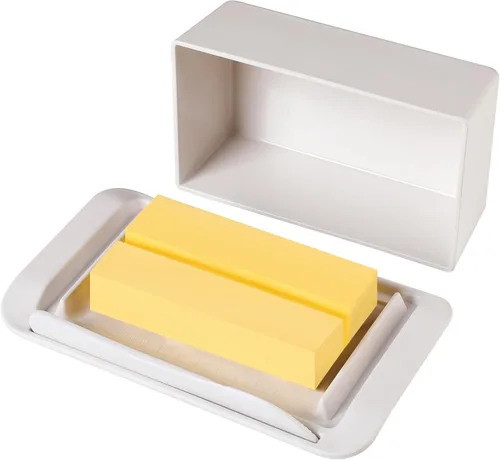 Vista 10 de Mantequillera de bambú con tapa y cuchillo, pequeño recipiente para mantequilla para un palo de mantequilla, recipiente para mantequilla
