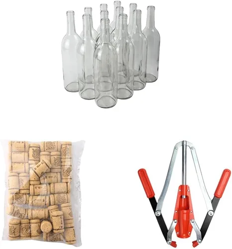 Vista 11 de FastRack Botellas de vino con 100 corchos de vino prémium