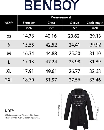 Vista 7 de BenBoy Chaqueta impermeable ligera para mujer, abrigo largo con capucha para exteriores, rompevientos