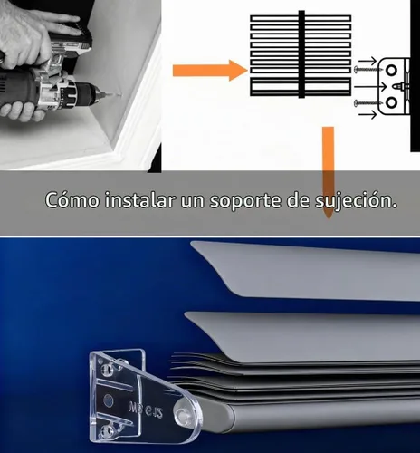 Vista 5 de Cutelec 4 clips de sujeción para riel inferior de color transparente para persianas de alto perfil