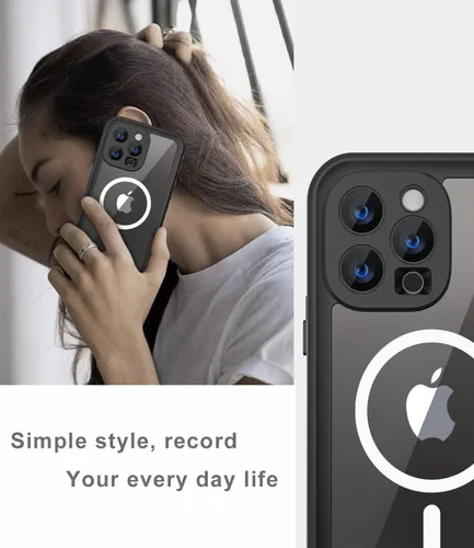 Vista 7 de Funda impermeable diseñada para iPhone 14 Pro Max, a prueba de golpes y polvo con protector de pantalla, funda protectora de cuerpo completo