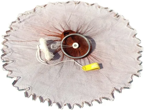 Vista 7 de BasicGear Red fundida para cebo fácil de lanzar, radio de 4 pies a 6 pies con malla de 3/8 o 1/4 pulgadas, plomo, zinc, hierro protector
