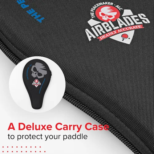 Vista 6 de The Peace Maker ALC - Professional Ping Pong Paddle - Carbon Fiber Table Tennis Racket Producing Maximum Spin & Control for All Levels - Hard Carry