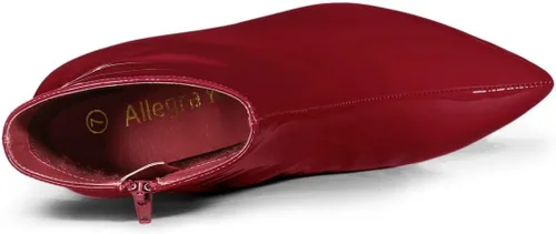 Vista 4 de Allegra K Botines con cremallera y tacón grueso para mujer
