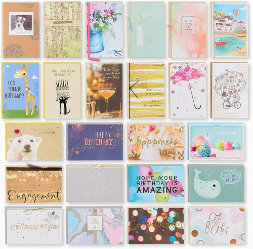 Vista 16 de American Greetings Tarjetas de cumpleaños surtidas de alta calidad, diseños contemporáneos (8 unidades)