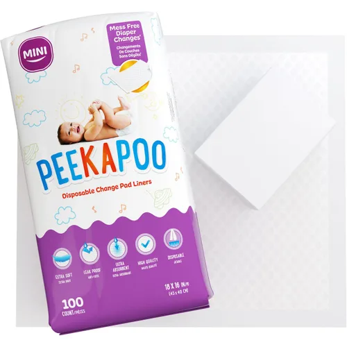 Vista 9 de Peekapoo Forros desechables para cambiador de bebé, paquete de 25, 18 x 16