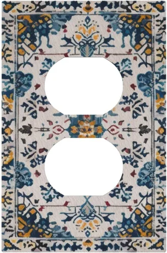 Vista 71 de William Morris Floral Boho Azul Medianoche Azul Bohemio Flor 1 Banda Dúplex Cubierta de Salida Decorativa Receptáculo Único Interruptor Eléctrico
