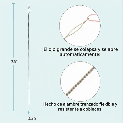 Vista 4 de The Beadsmith Basic Elements - Agujas plegables de 2.5 pulgadas de largo, alambre trenzado flexible, ojo grande, fácil de enhebrar, 4 agujas medianas