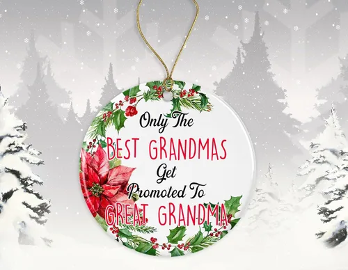 Vista 2 de Only The Best Grandmas Get Promoted to Great Grandma Ornament – Regalos para abuela – Nueva abuela – Regalo de adorno para abuela – Abuela – Adorno