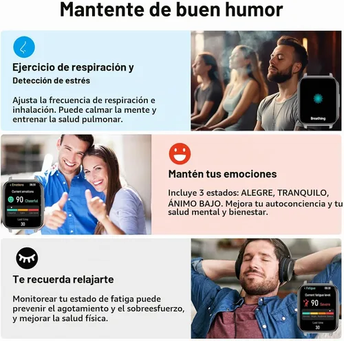 Vista 7 de Reloj inteligente con funciones AI, seguimiento GPS para teléfonos Android y iPhone, compatible con Bluetooth, alerta de mensajes de llamada Negro