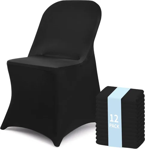 Vista 15 de Fixwal 1 funda elástica negra plegable de elastano para silla
