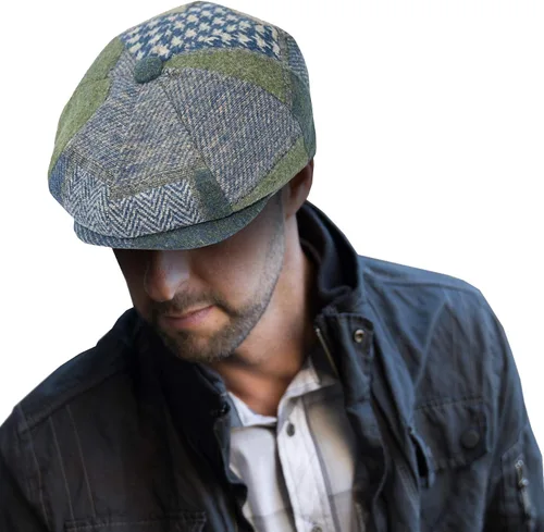 Vista 30 de EPOCH Gorra de lana para hombre, sombrero de golf Applejack de cabbie de tweed de conducción en espiga Nsb1910