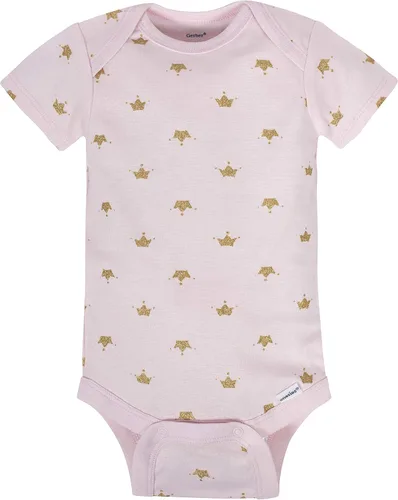 Vista 5 de Gerber Onesies Paquete de 8 mamelucos de manga corta para niñas bebés