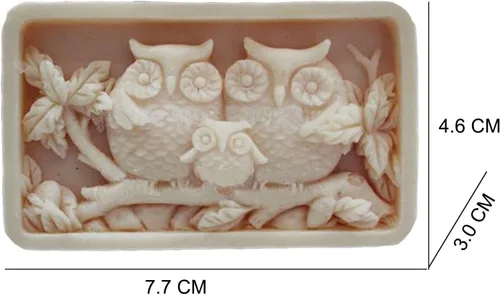 Vista 2 de Grainrain Molde de jabón de silicio Bird Handcraft DIY Owl Candle Molde de resina para jabón hecho a mano (11196)
