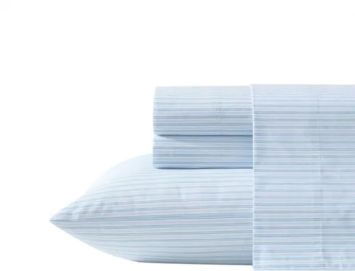 Vista 10 de Laura Ashley - Juego de sábanas individual, ropa de cama de percal de algodón fresca y suave con bolsillos profundos, ligera para comodidad durante