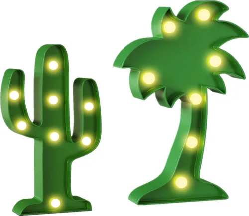 Vista 9 de Letrero de neón de cactus para decoración de mesa de pared, decoración de mesa de pared con luces LED de neón para dormitorio, feliz cumpleaños