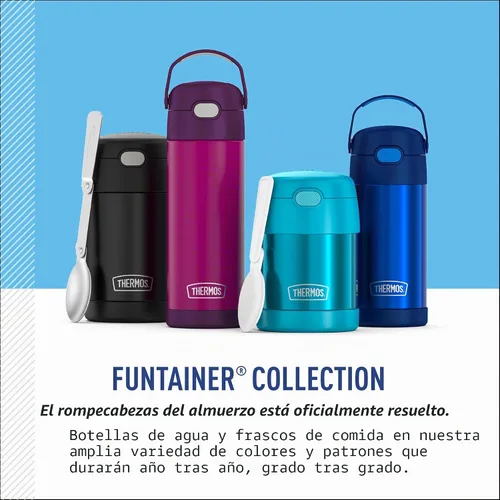 Vista 7 de THERMOS FUNTAINER - Botella aislada al vacío de acero inoxidable de 16 onzas con tapa ancha de boquilla, princesa Ariel Princess Ariel