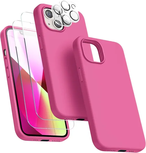 Vista 21 de Dssairo Funda 5 en 1 Diseñada para iPhone 13, con Paquete de 2 Protectores de Pantalla, Paquete de 2 Protectores de Lente de Cámara, Funda Verde