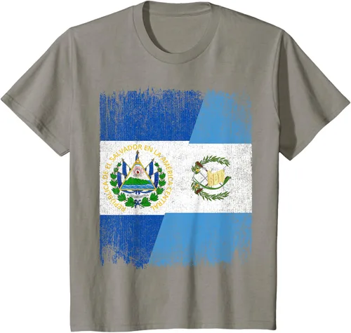 Vista 25 de Camiseta Half El Salvador Bandera de Guatemala con raíces guatemaltecas