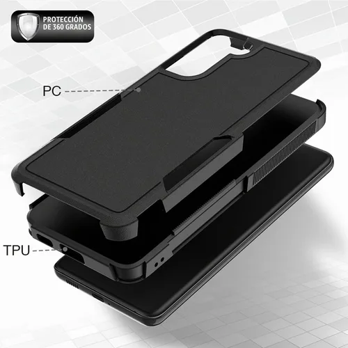 Vista 5 de Funda para Samsung Galaxy S21 Plus: funda protectora de doble capa resistente para teléfono celular a prueba de golpes con protector de pantalla