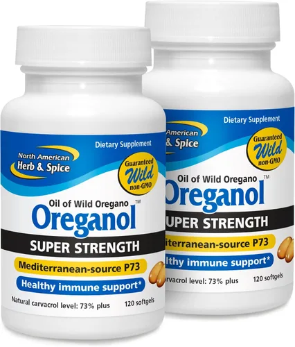 Vista 10 de NORTH AMERICAN HERB & SPICE Super Strength Oreganol P73, 60 cápsulas blandas, apoyo al sistema inmunológico, orégano silvestre vegano y apto
