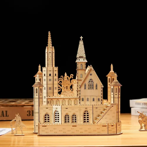 Vista 9 de Rompecabezas de madera 3D Knight Creed: Lost Castle Models, rompecabezas y rompecabezas para Navidad/cumpleaños, regalos para adultos y adolescentes